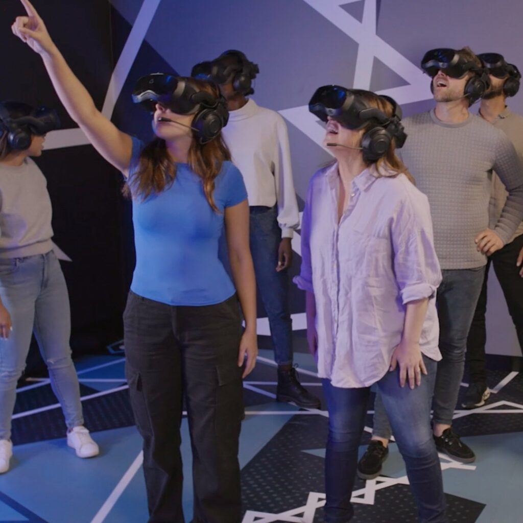 Students playing VR